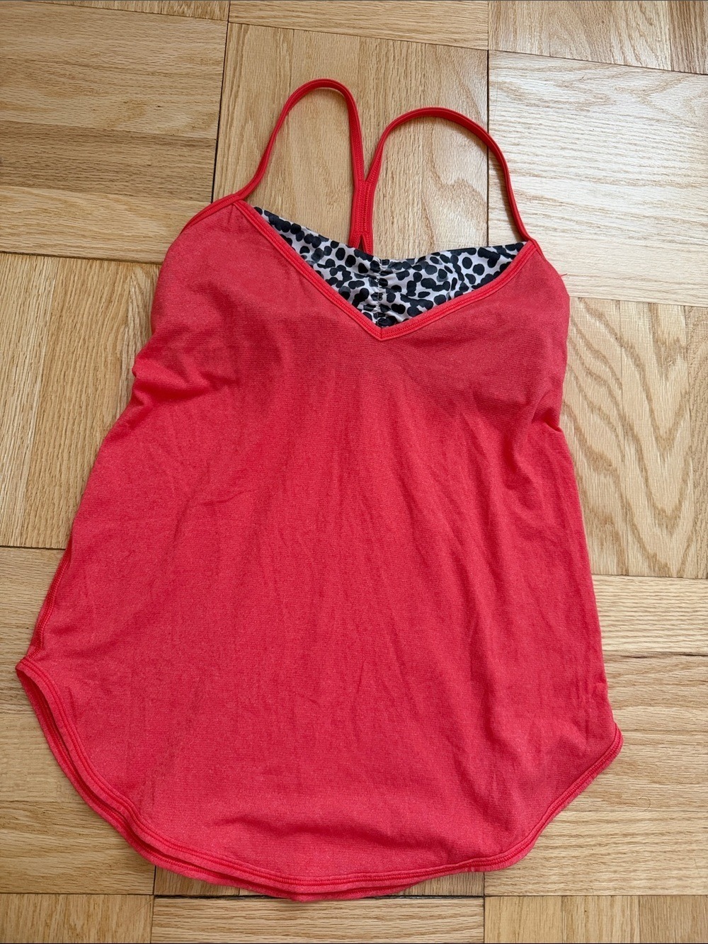 Lululemon Orange Leopard Print Racerback Tank Bra Size 6